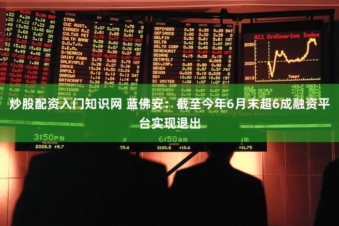 炒股配资入门知识网 蓝佛安：截至今年6月末超6成融资平台实现退出