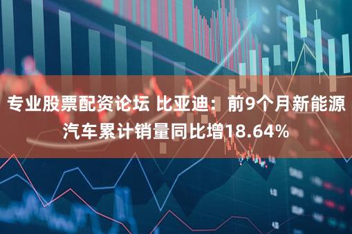 专业股票配资论坛 比亚迪：前9个月新能源汽车累计销量同比增18.64%