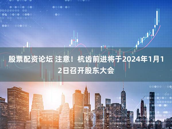 股票配资论坛 注意！杭齿前进将于2024年1月12日召开股东大会