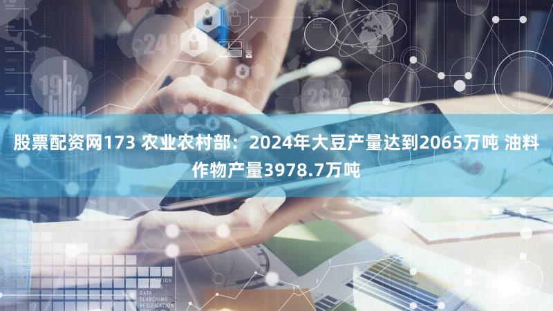 股票配资网173 农业农村部：2024年大豆产量达到2065万吨 油料作物产量3978.7万吨