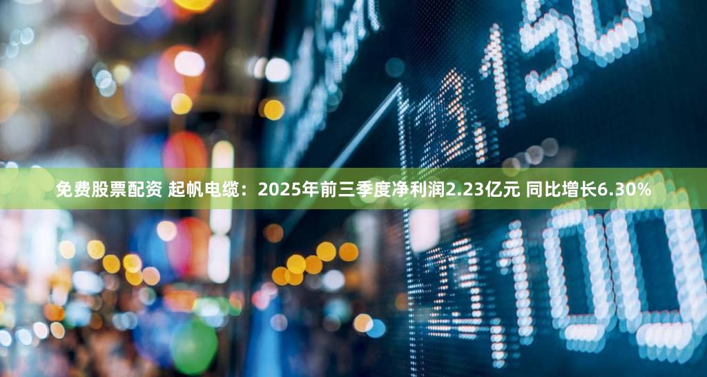 免费股票配资 起帆电缆:2025年前三季度净利润2.23亿元 同比增长6.30%
